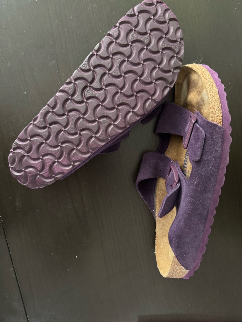 Birkenstock Purple Suede Two-Buckle Arizona 41 (10) - Picture 2 of 15